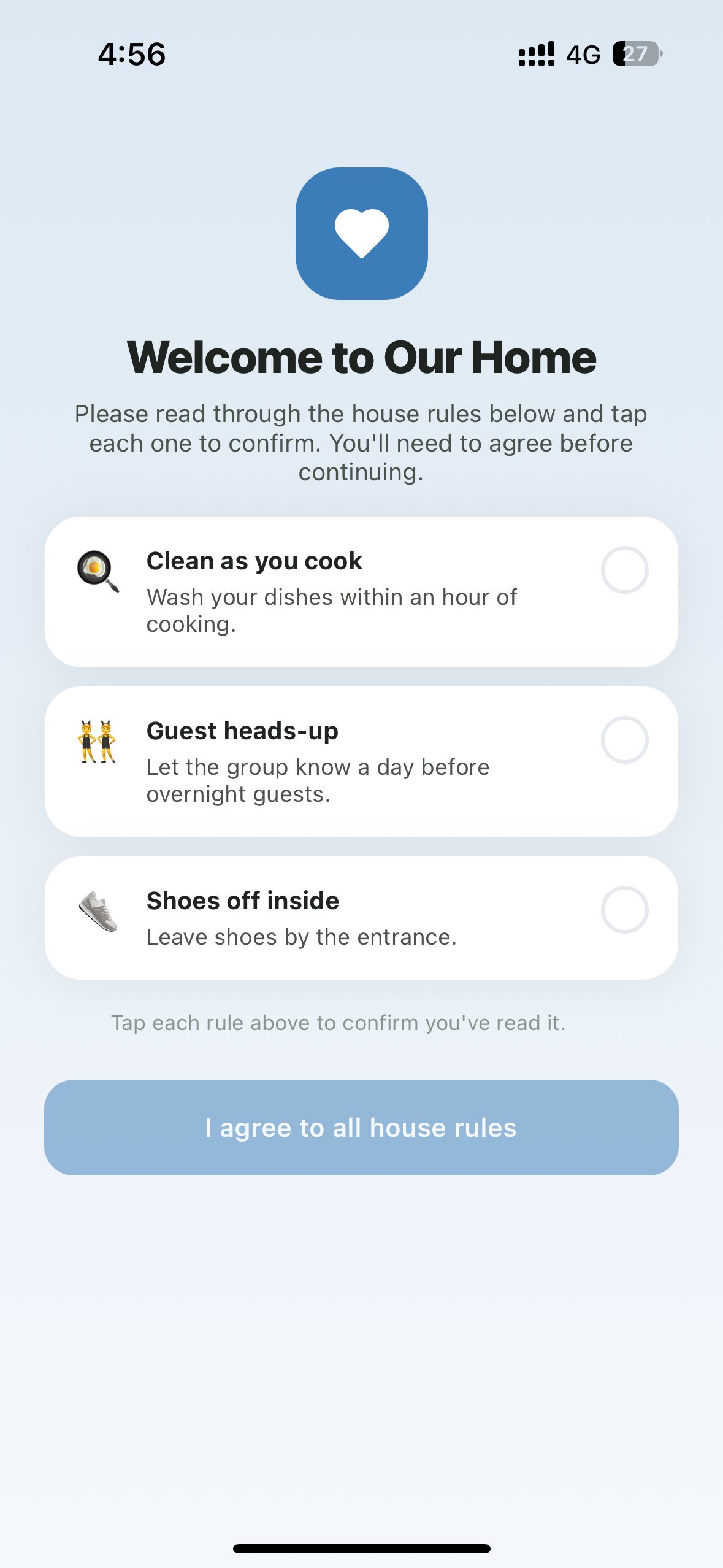 Welcome screen with options to continue with Apple, Google, or email.
