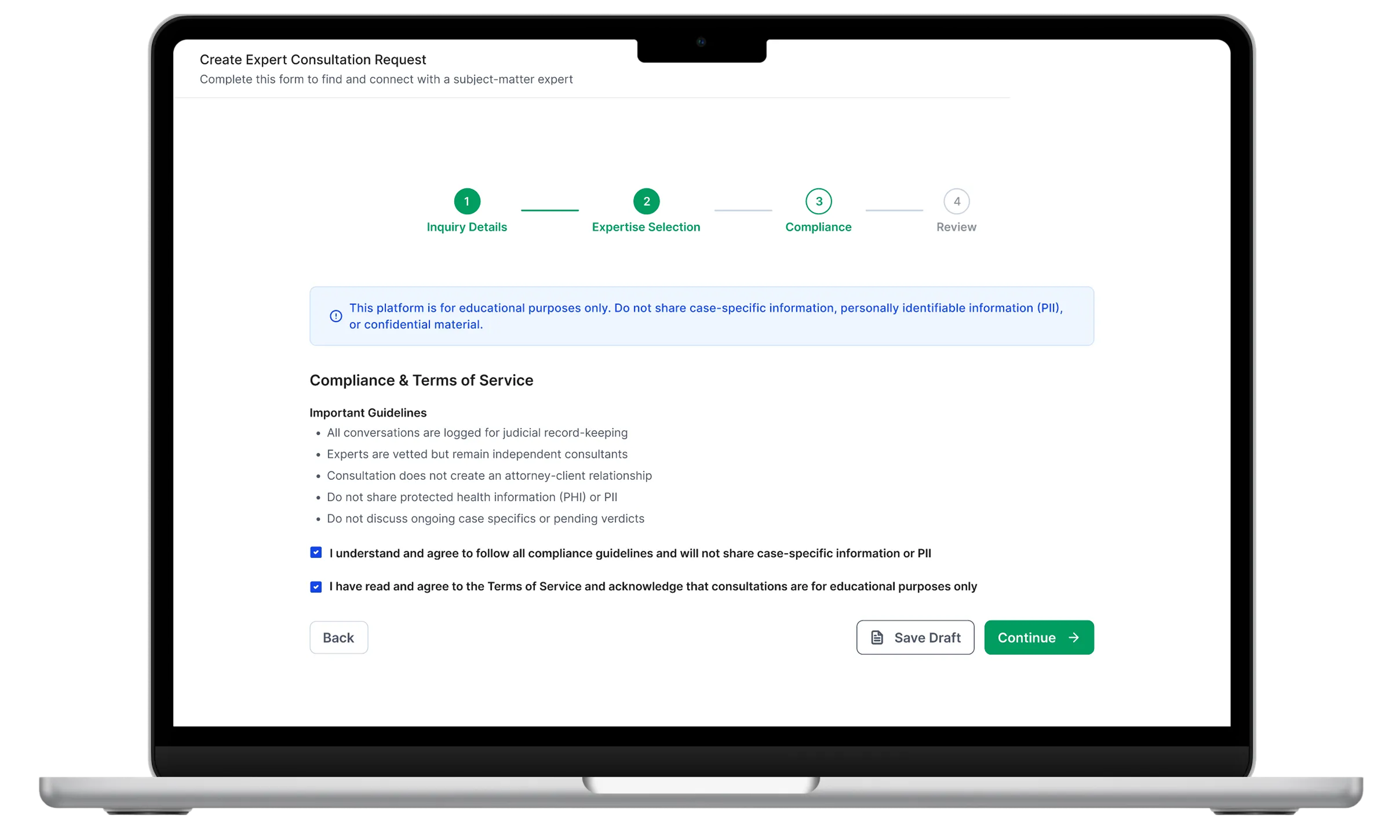 Compliance checkpoint