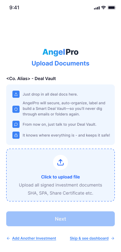 Upload deal documents