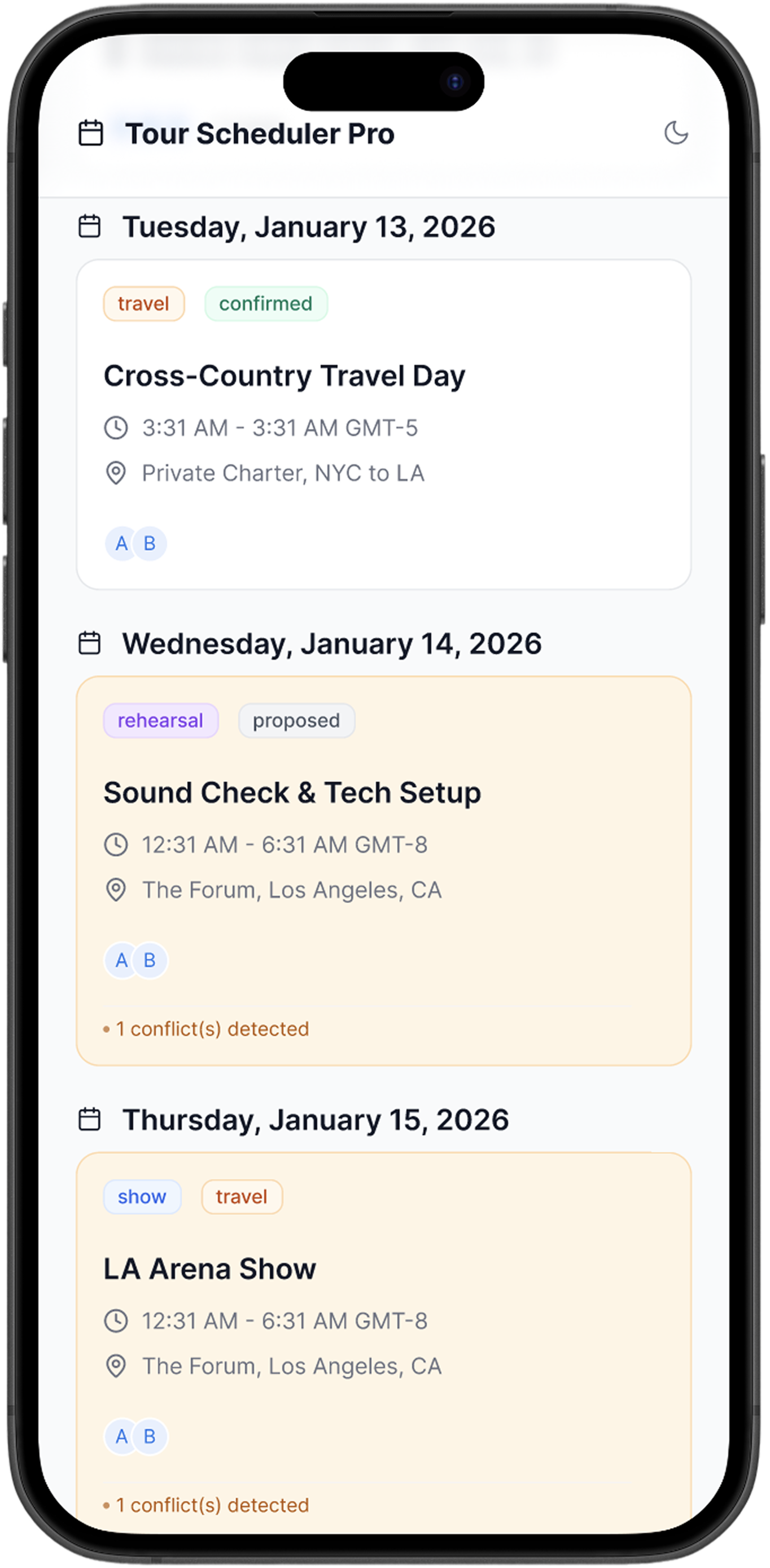 Events · Light mode