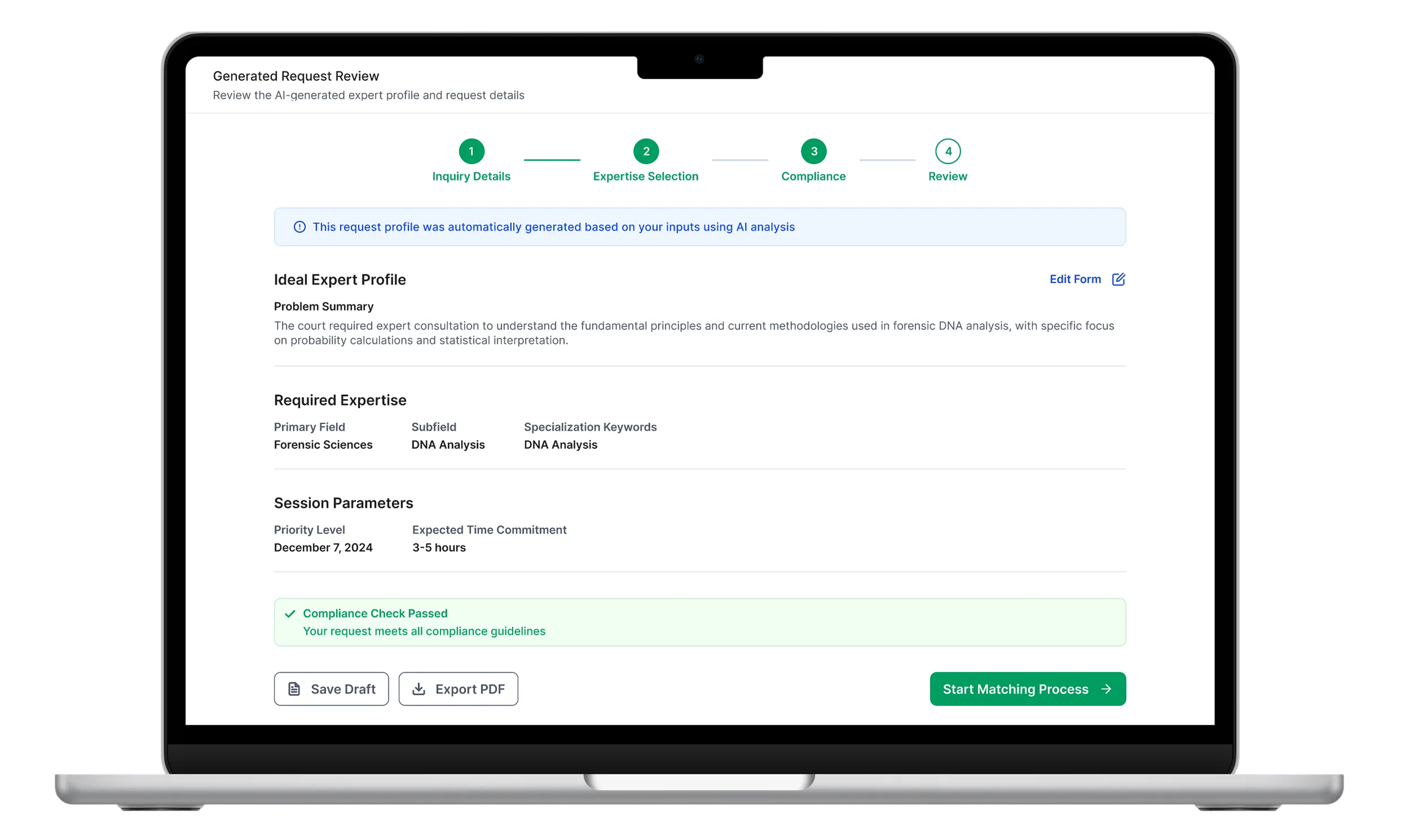 Generated request review