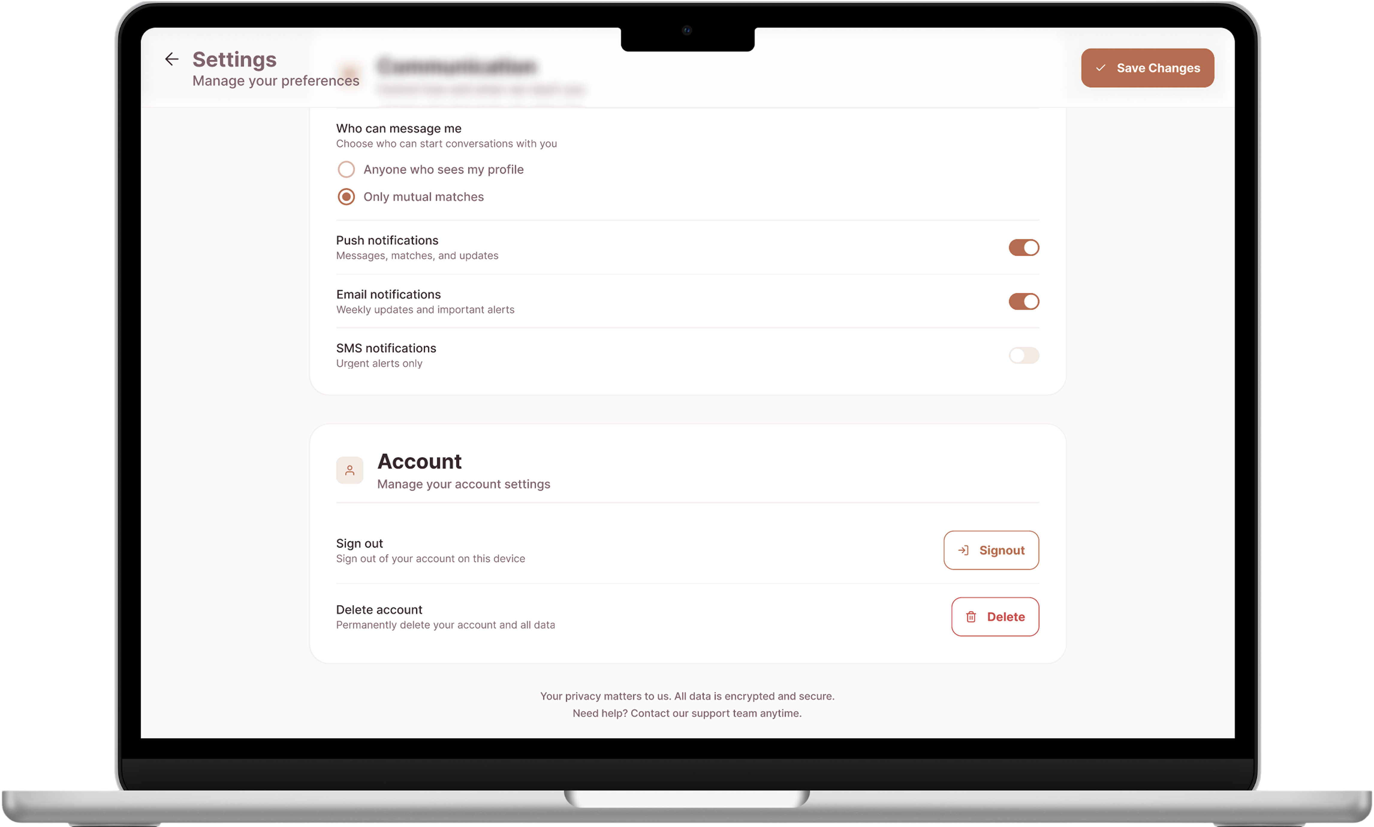 Communication & Account
