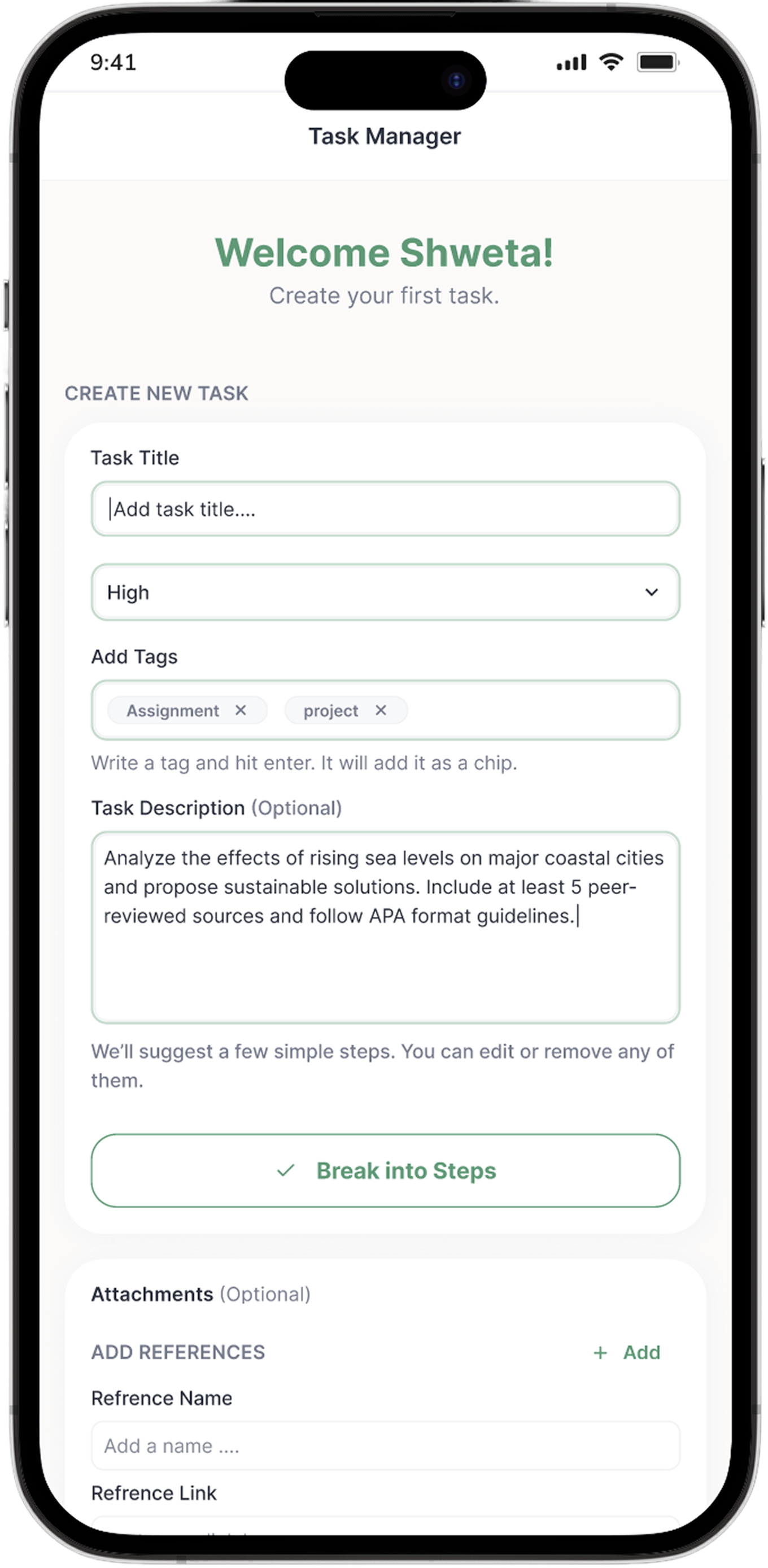Create new task