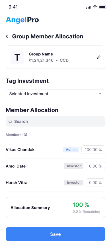 Allocate by member %