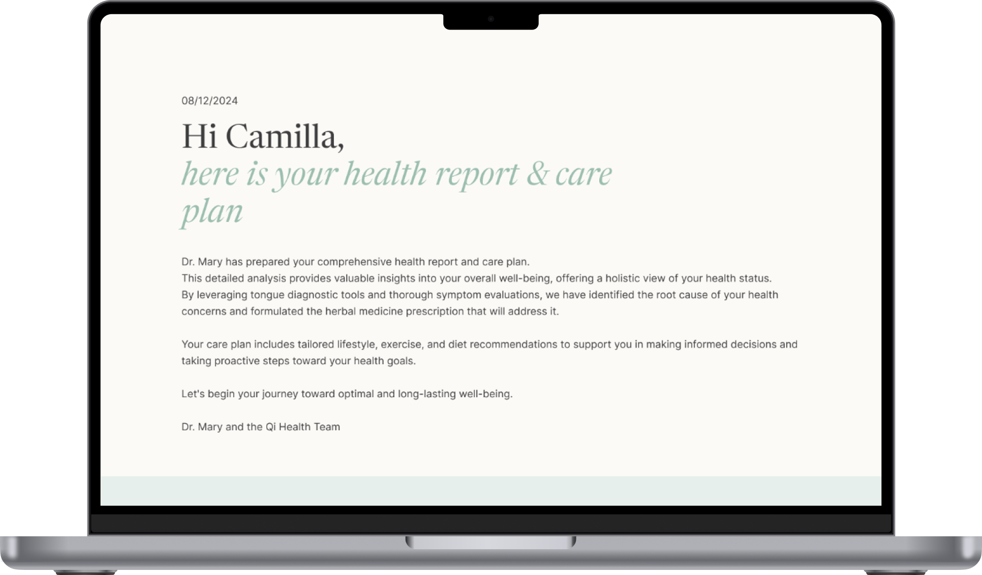 Human-centred Health Report