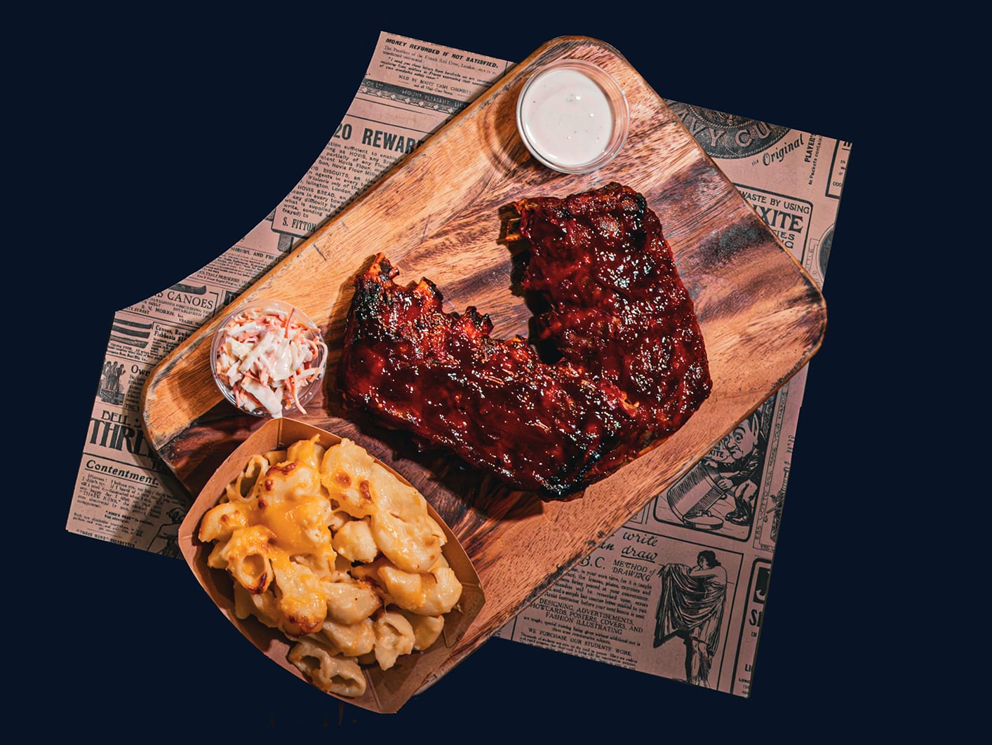 BBQ Ribs with Mac and Cheese