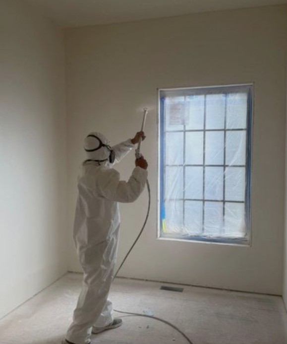 Professional spray painting walls