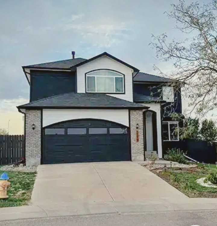 White and blue house exterior painting