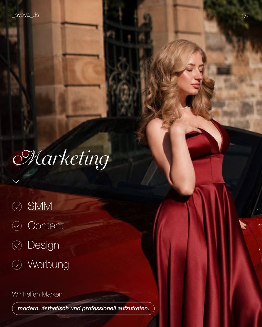 Daryna in burgundy editorial