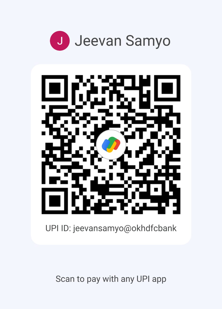 UPI QR code · jeevansamyo@okhdfcbank