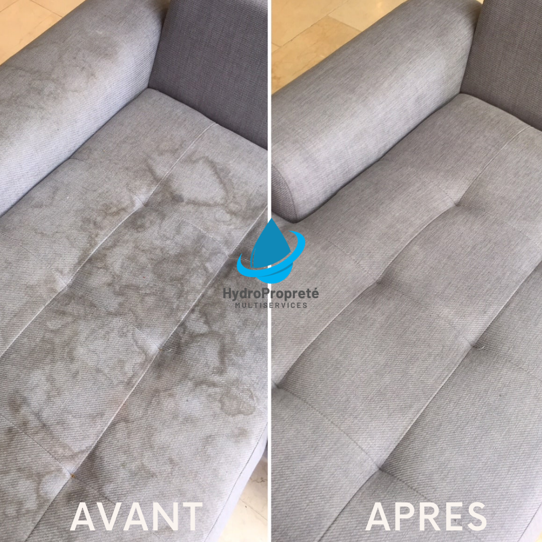 Avant après nettoyage canapé