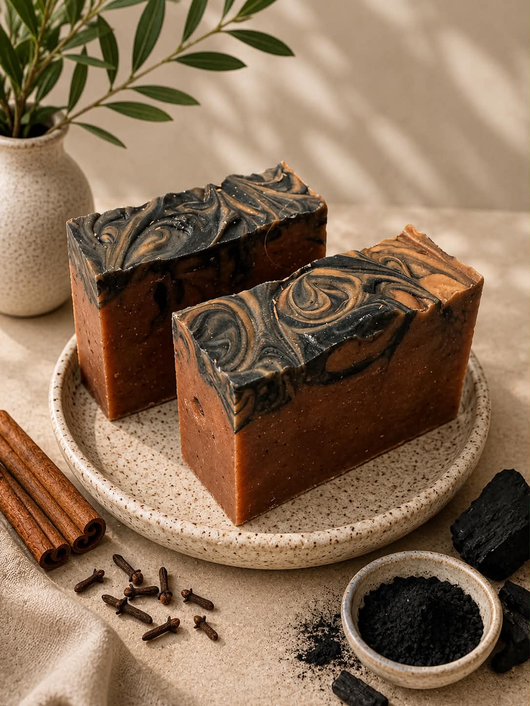 Madder Root, Cinnamon & Activated Charcoal Tallow Soap