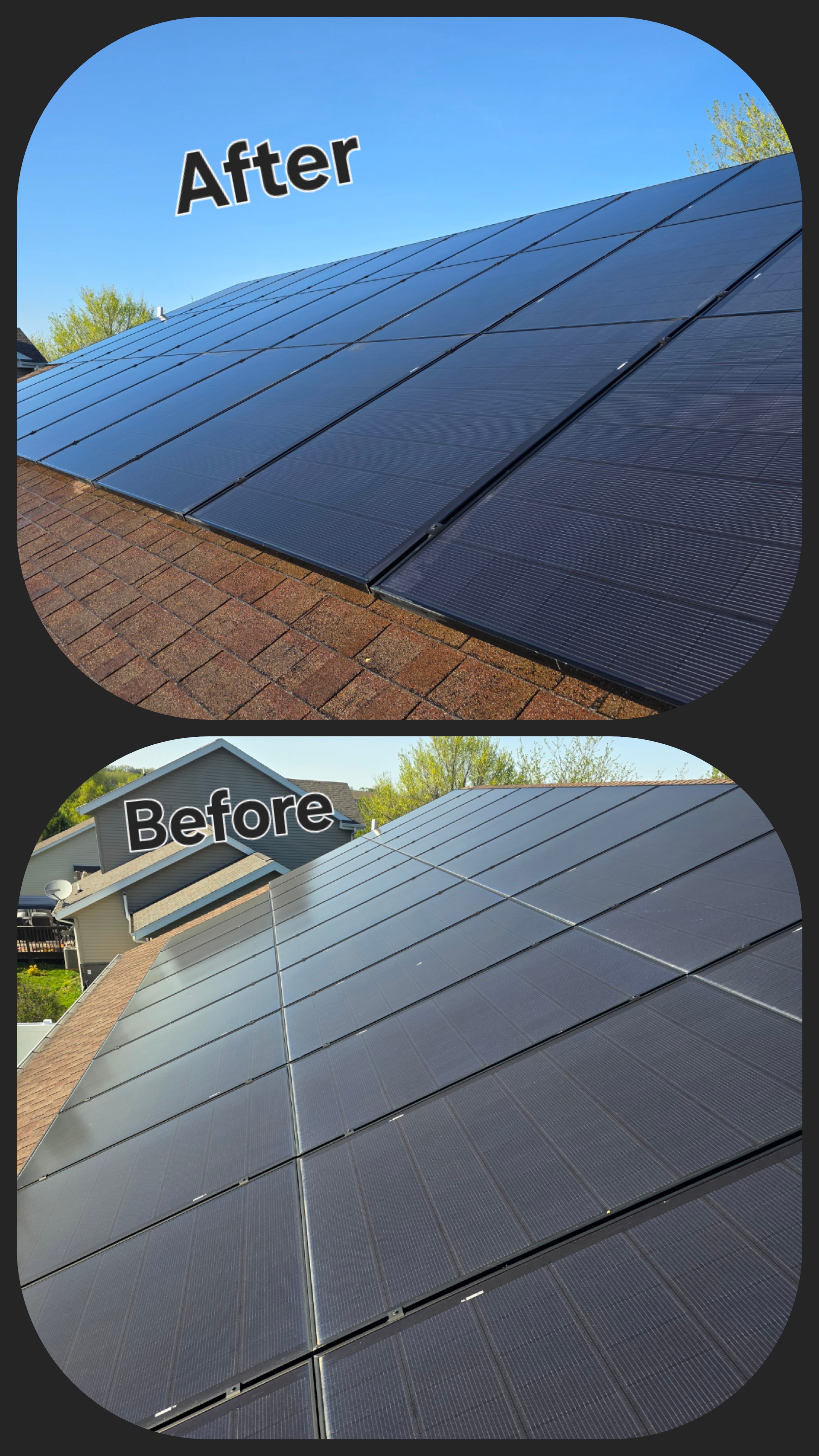 Completed solar panel cleaning Southern Wisconsin