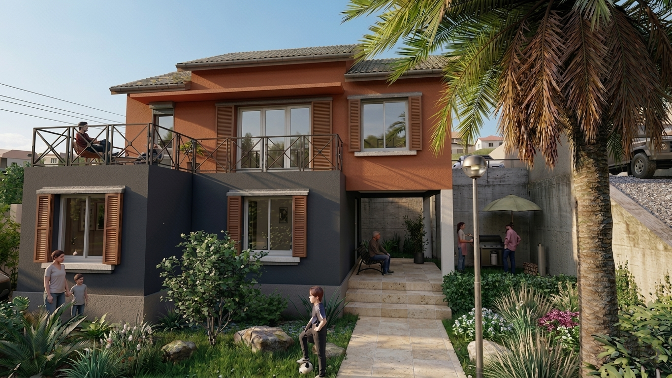 Projet de maison contemporaine à Petite-Île — étude et permis accompagnés par Solmis Habitat