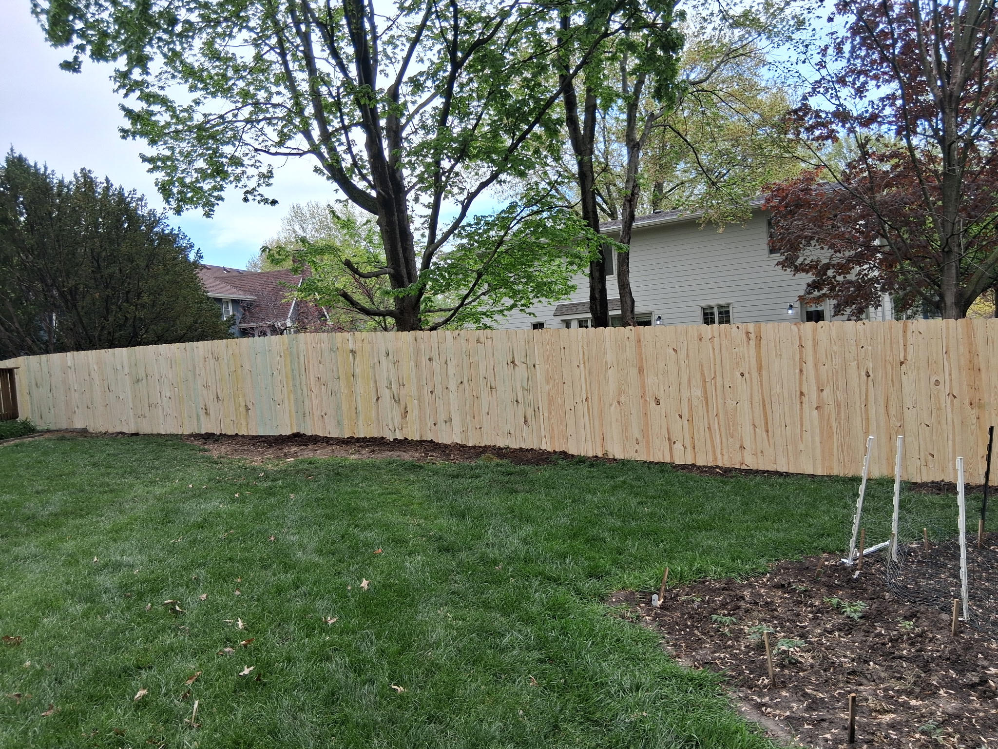 Wood privacy fence installation Overland Park Kansas