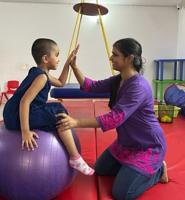 Speech therapy session with therapist