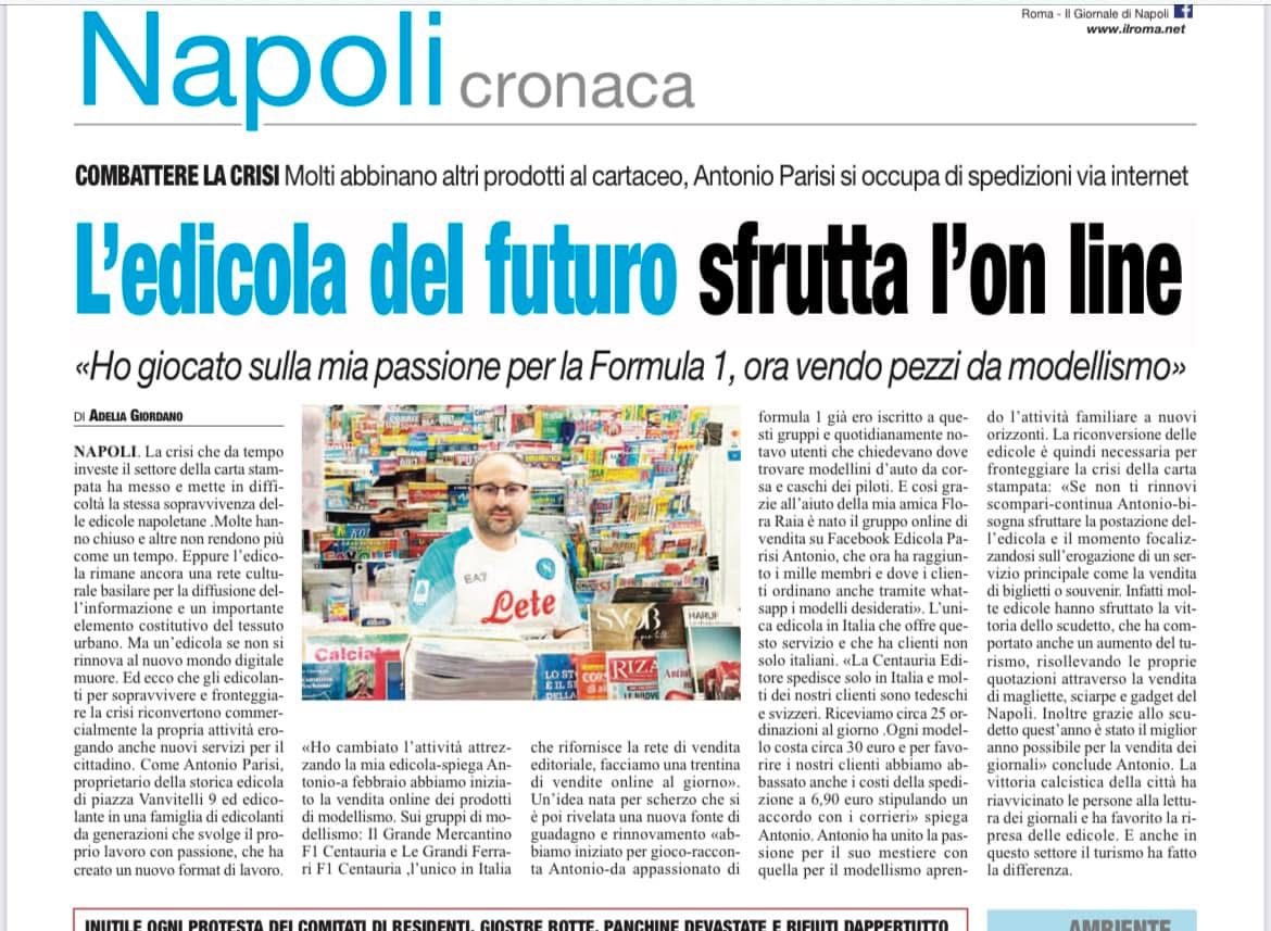 Articolo Il Roma - Il Giornale di Napoli su Edicola Parisi