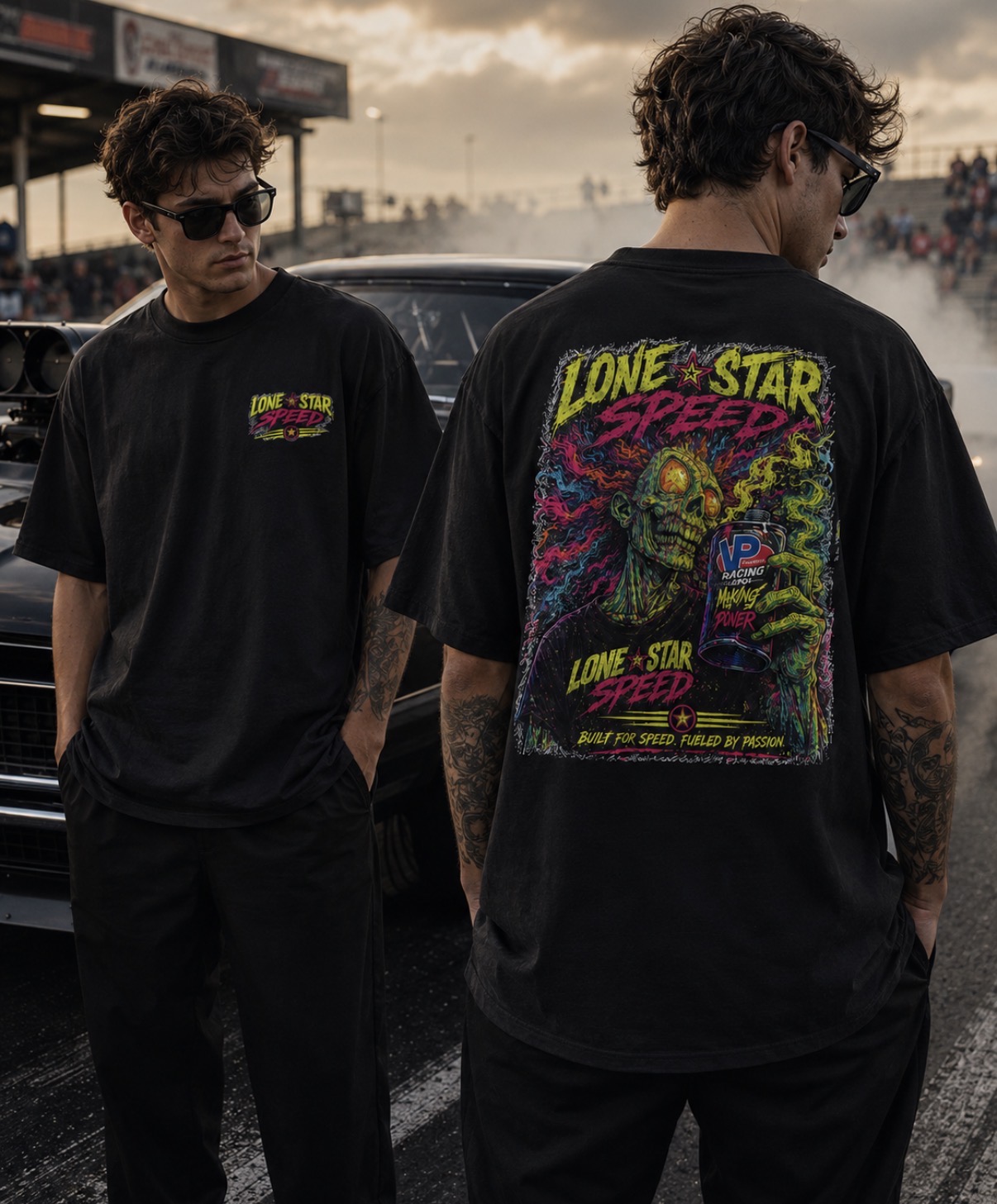 Lone Star Speed Neon Skull Tee
