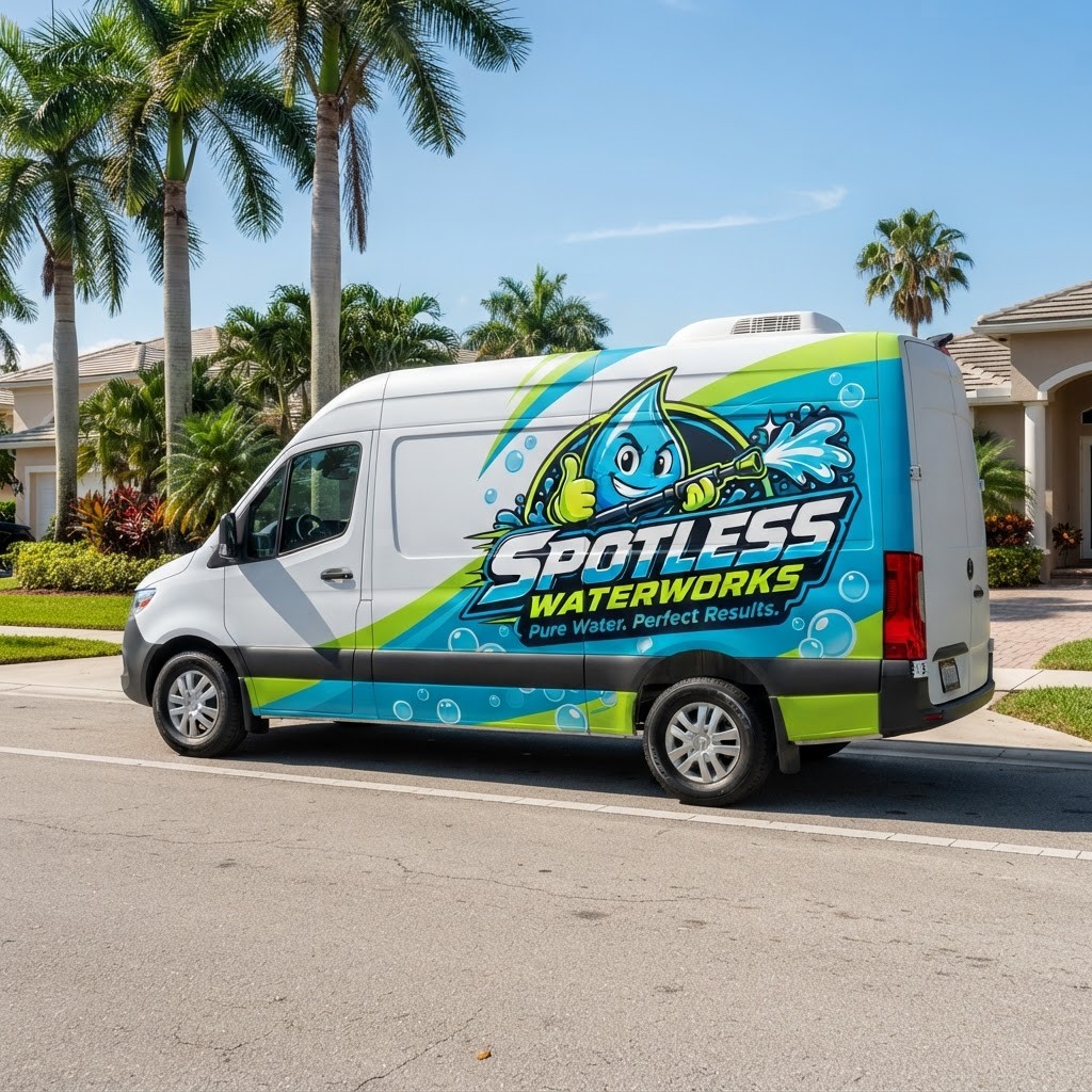 Spotless Water Works branded service van