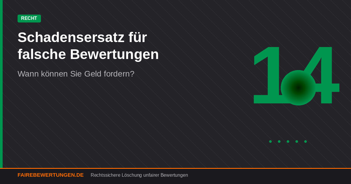 Schadensersatz falsche Google Bewertung