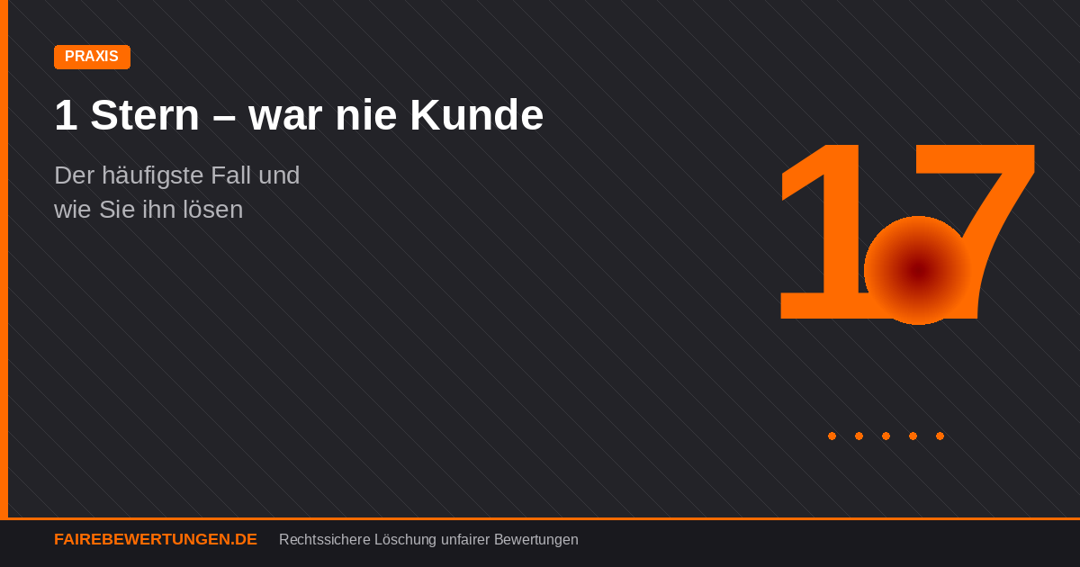 1 Stern Bewertung nie Kunde gewesen löschen