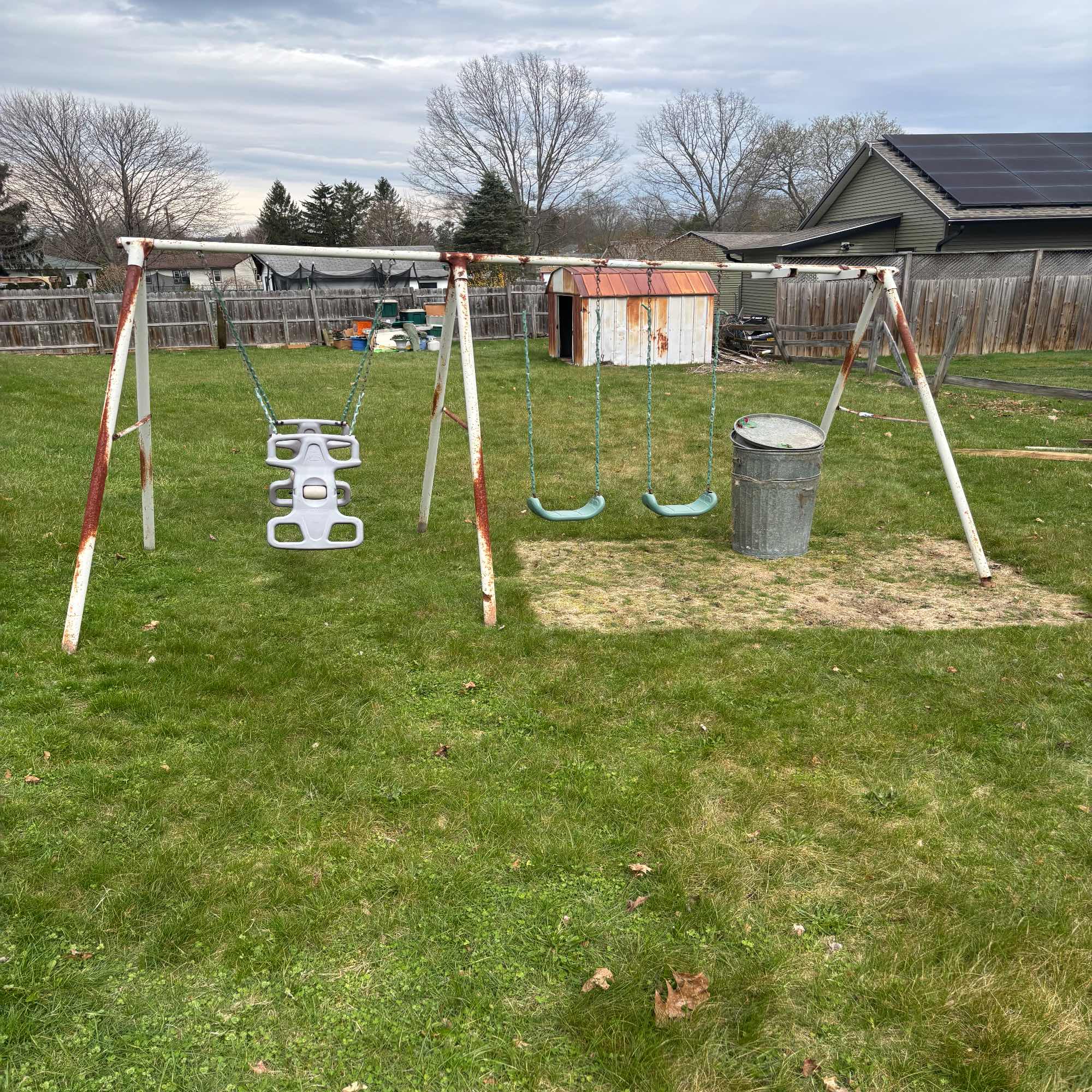 Before — Old swing set removal