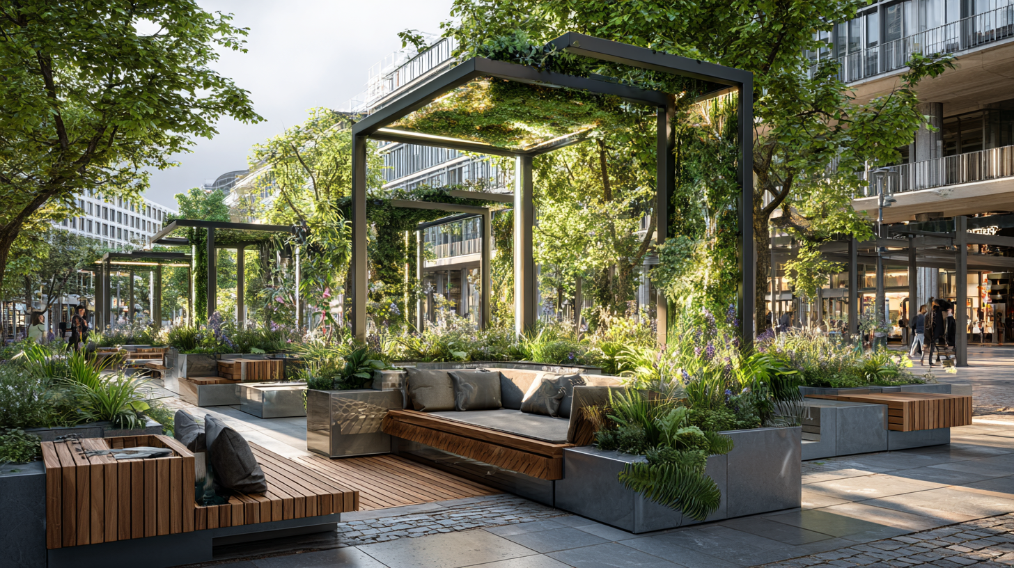 Sommer · Grüner Pergola-Cube mit Lounge