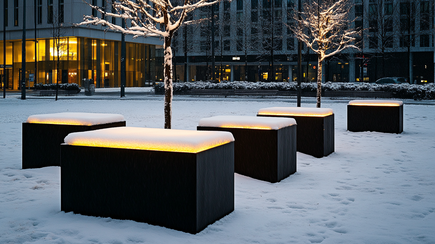 Berlin bei Nacht · beleuchtete Berlin-Cubes