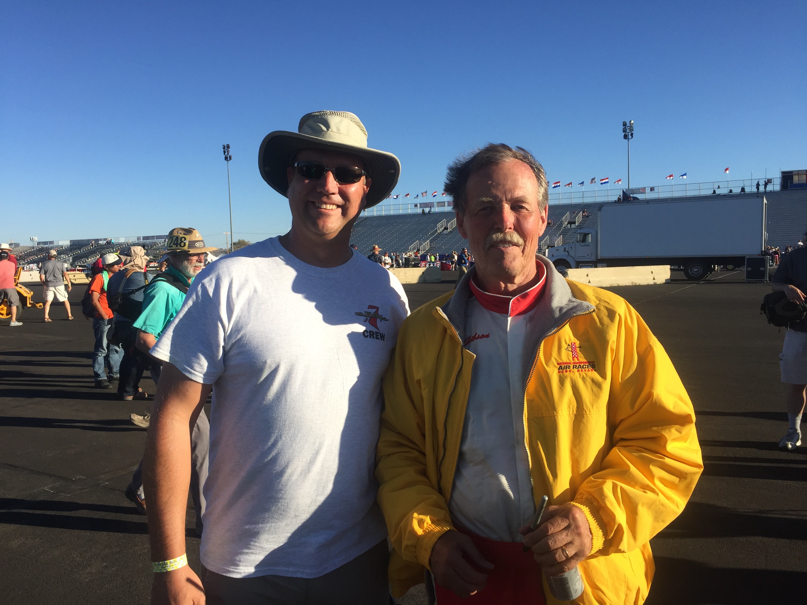 Mike DeJong with Space Shuttle Commander Robert 'Hoot' Gibson