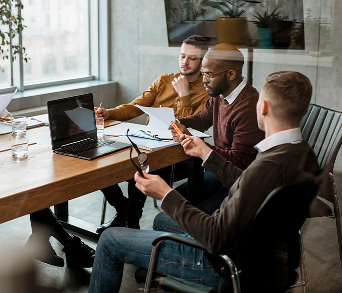 Professional Business Team Meeting and Legal Consultation