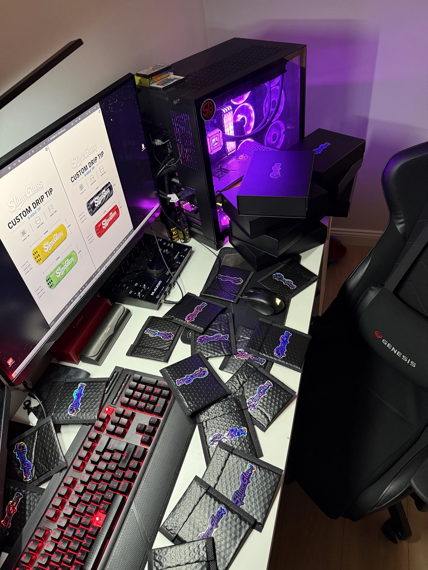 SlimeGlass packaging and setup