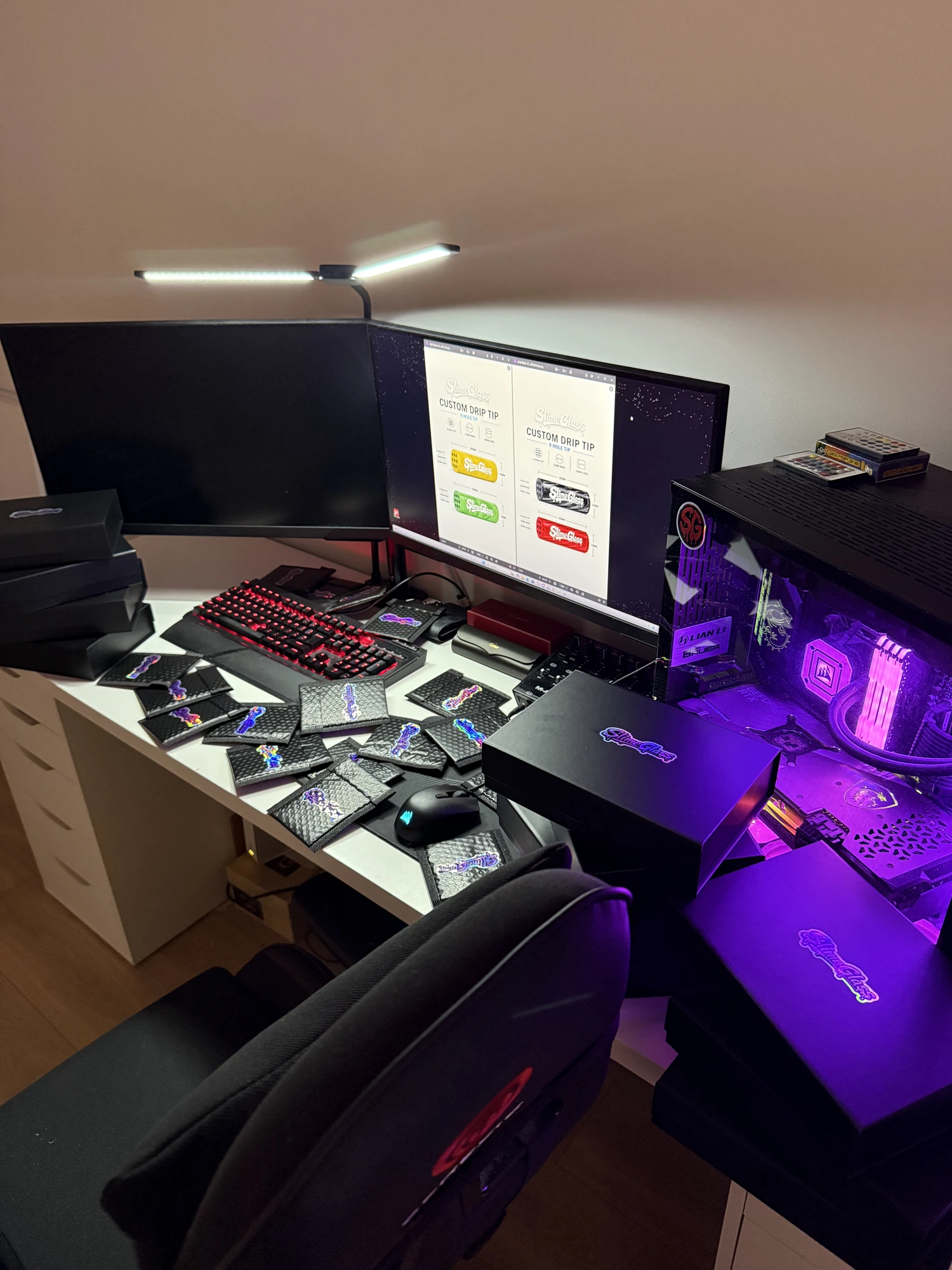 SlimeGlass purple-lit battlestation