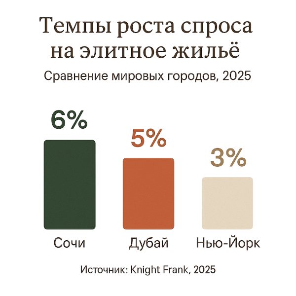 Темпы роста спроса на элитное жильё