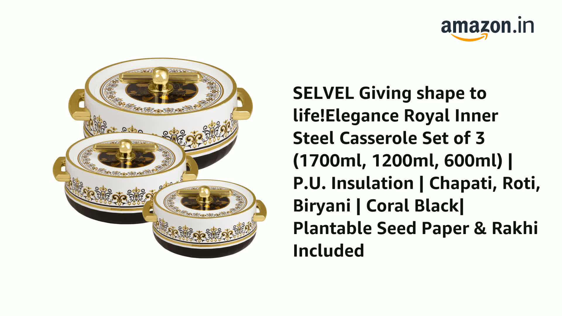 Selvel Elegance Royal Casserole Set of 3