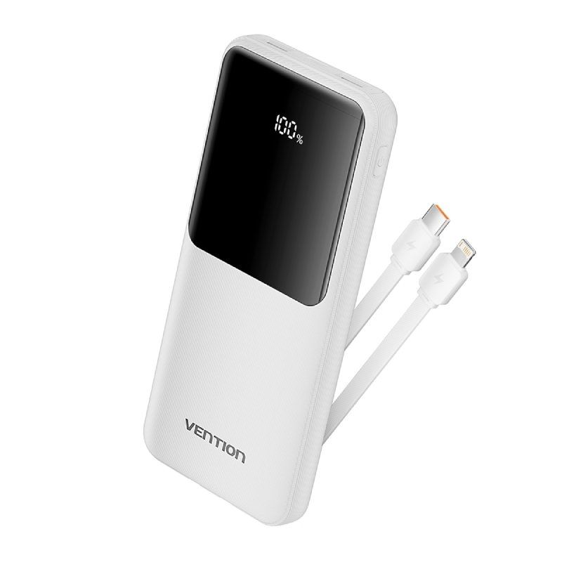 Vention Power Bank 10000mAh + Cables Blanco
