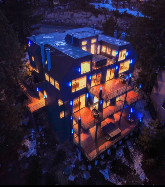 The retreat house at dusk, Lake Tahoe NV