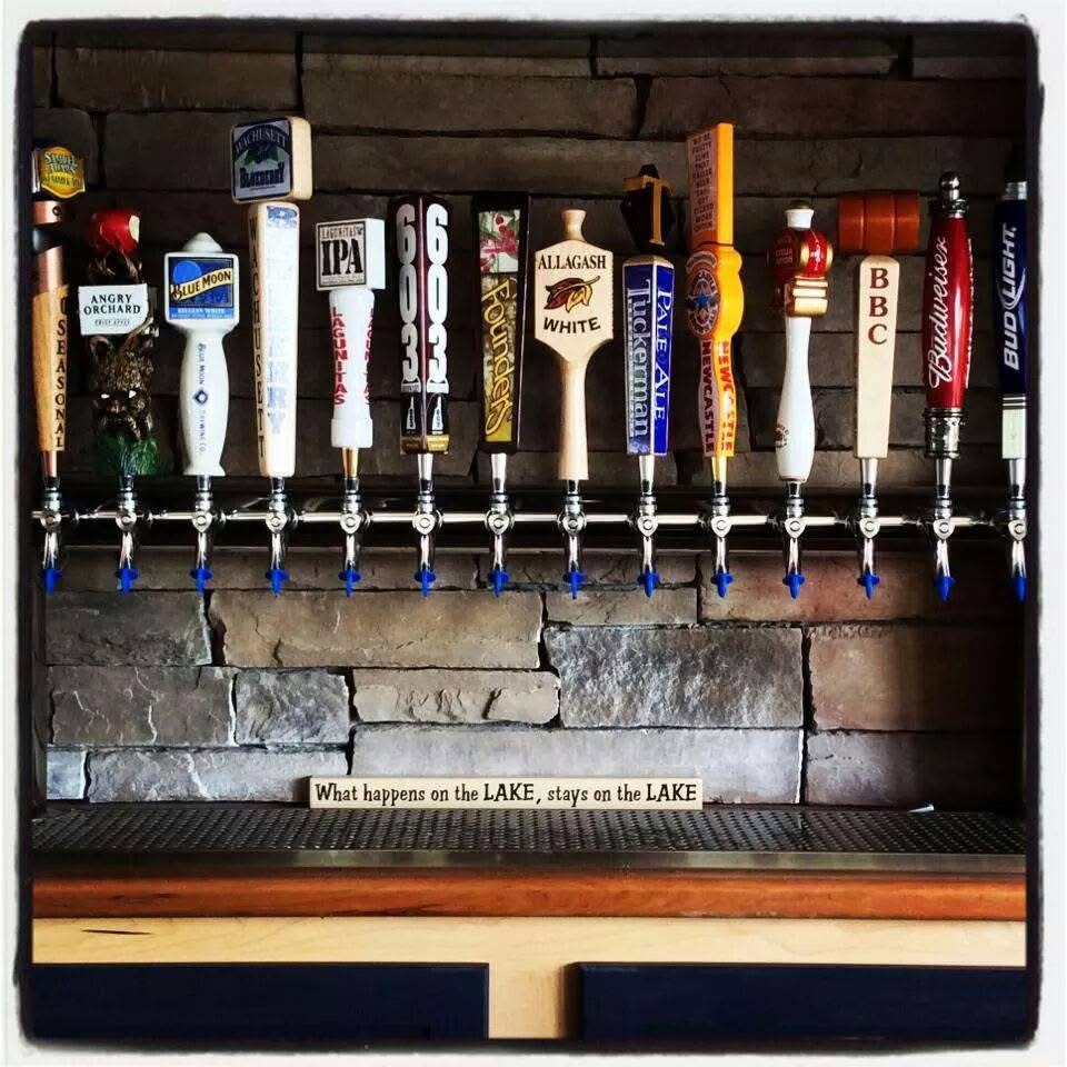 Draft beer tap lineup