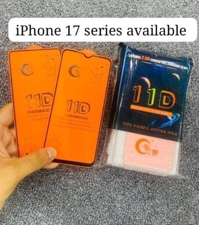 iPhone 17 series wholesale 11D edge-to-edge tempered glass in bulk packaging