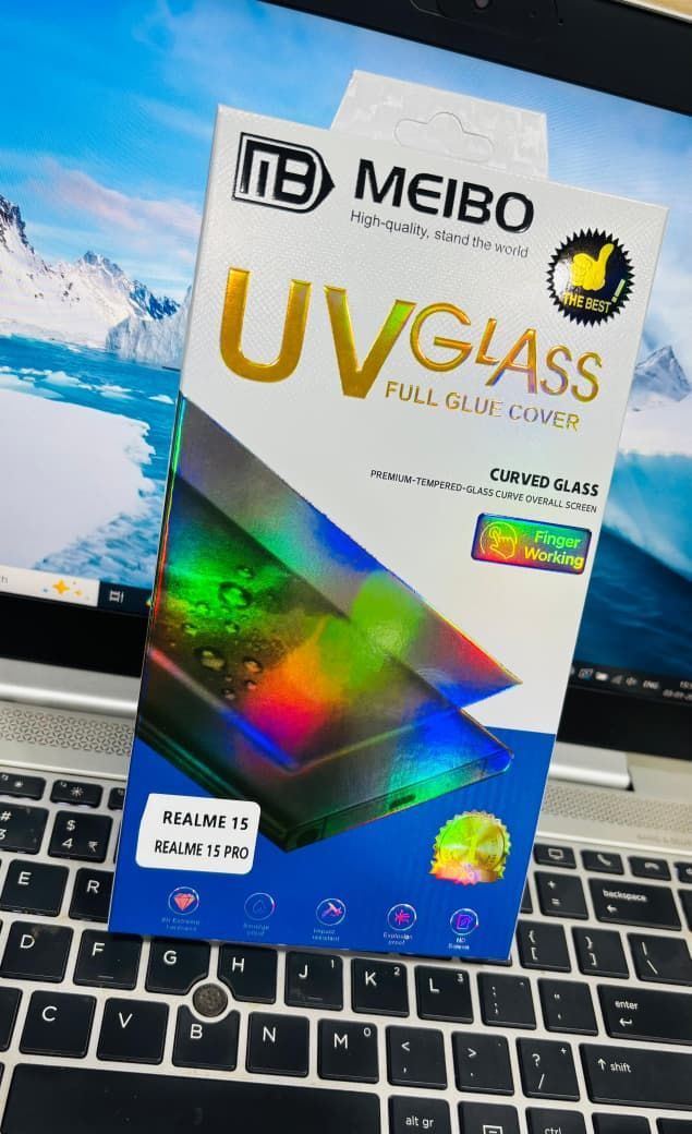 MEIBO UV Glass curved tempered glass for Realme 15 and Realme 15 Pro — wholesale pack