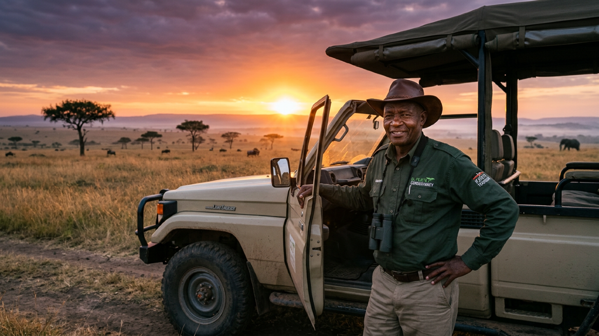 Guide at sunrise