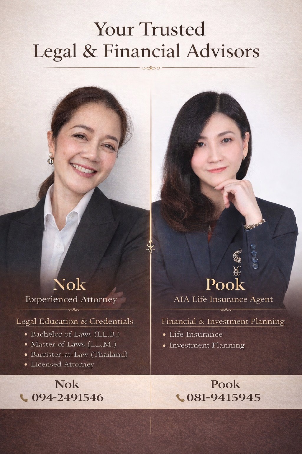 Meet Our Advisors — Nok & Pook