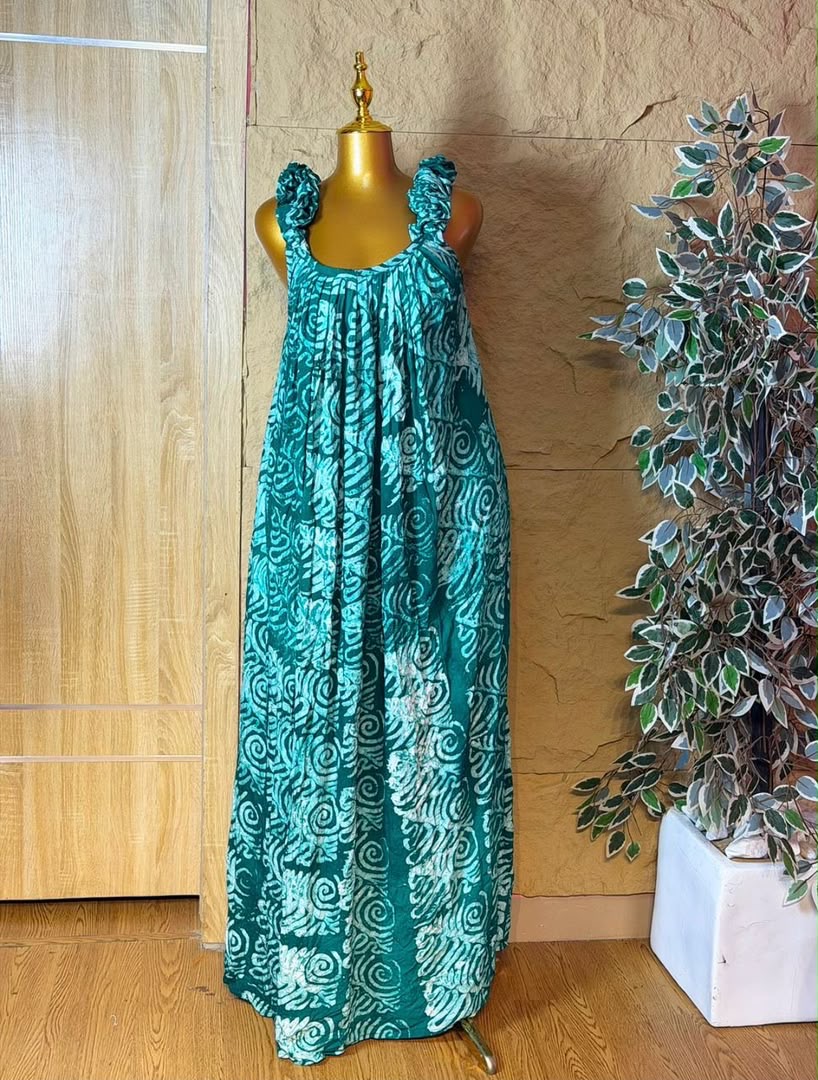 Teal Wave Maxi Dress