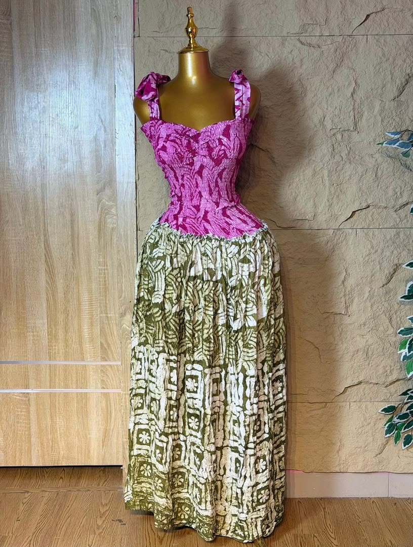 Fuchsia & Olive Maxi