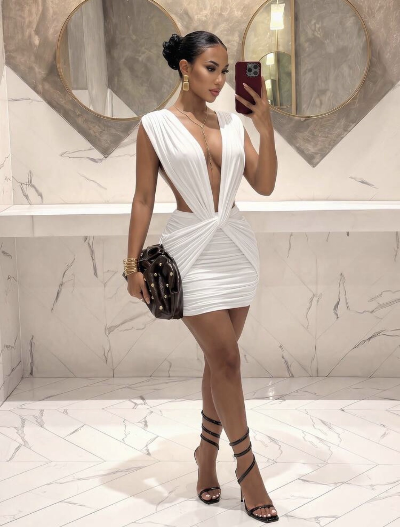 Bone Grecian Twist Plunge Mini