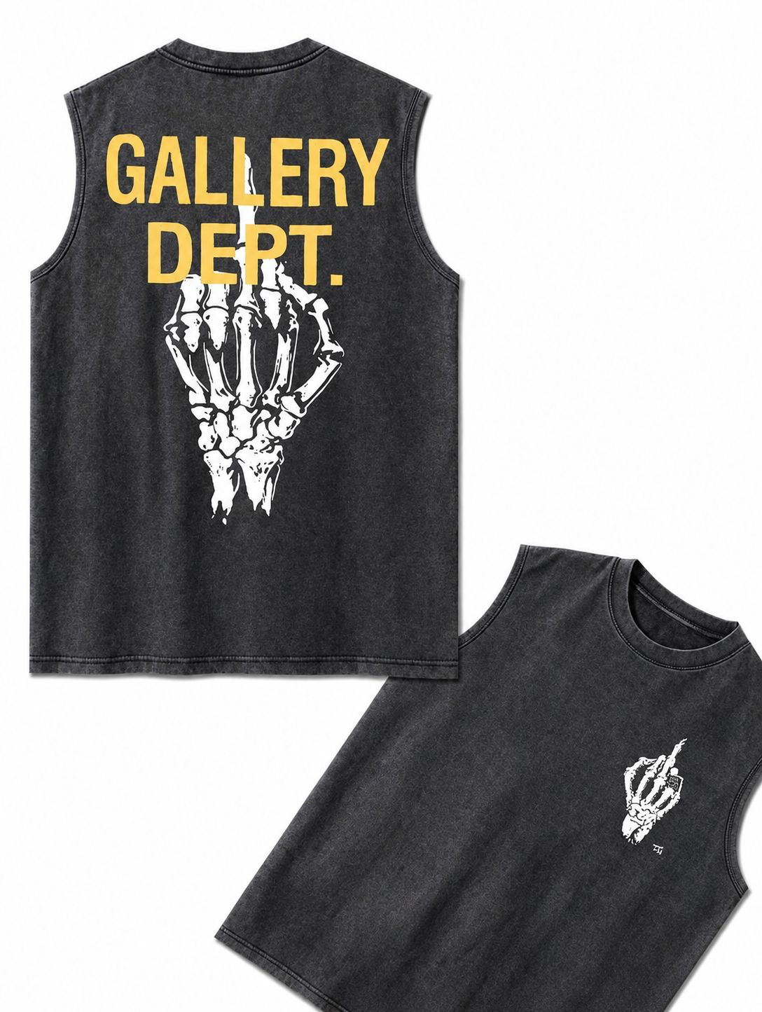 Gallery Dept. Acid Wash Skeleton Muscle Tee