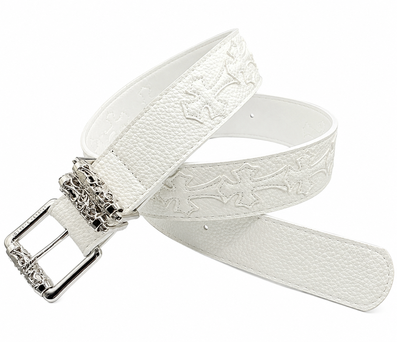 Onyx Cross Studded Leather Belt
