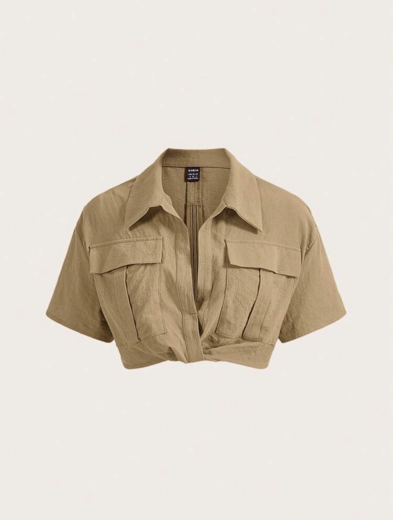 Sand Twist-Front Camp Crop