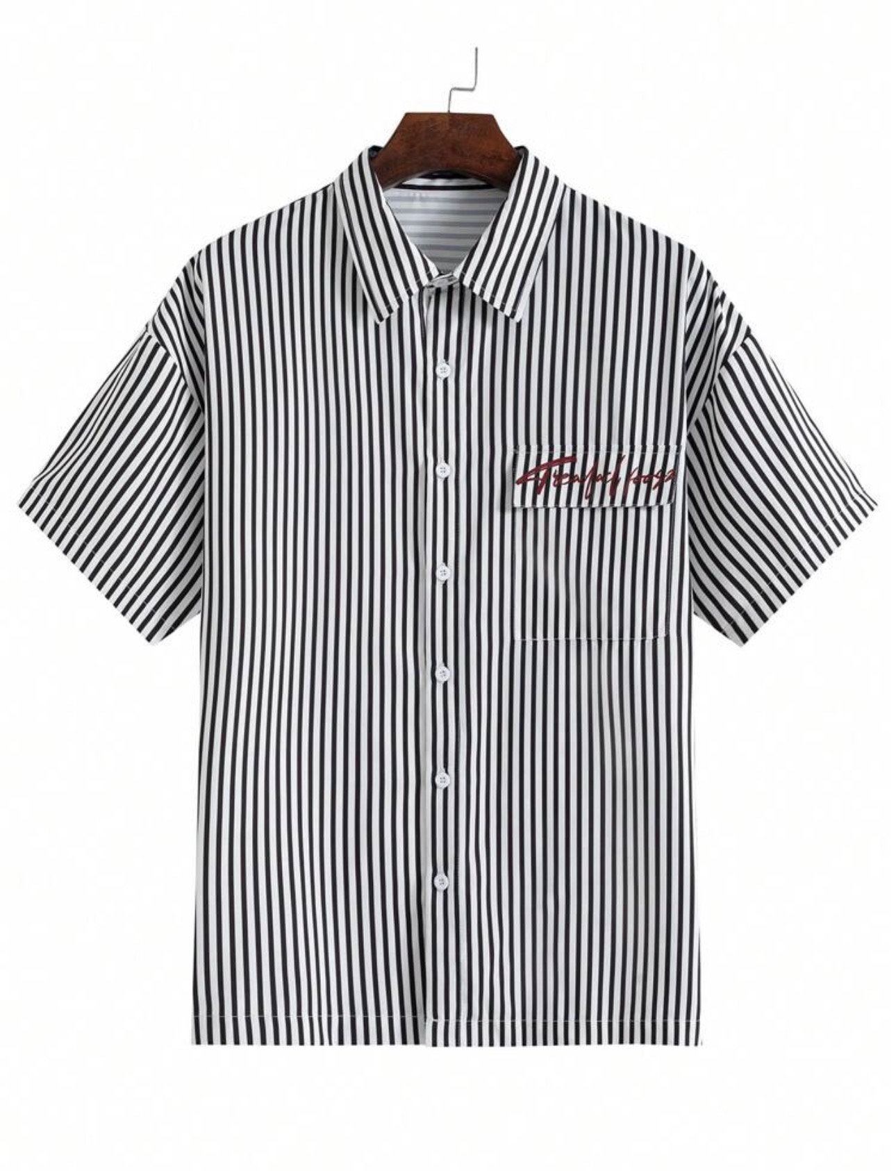 Monochrome Stripe Pocket Shirt