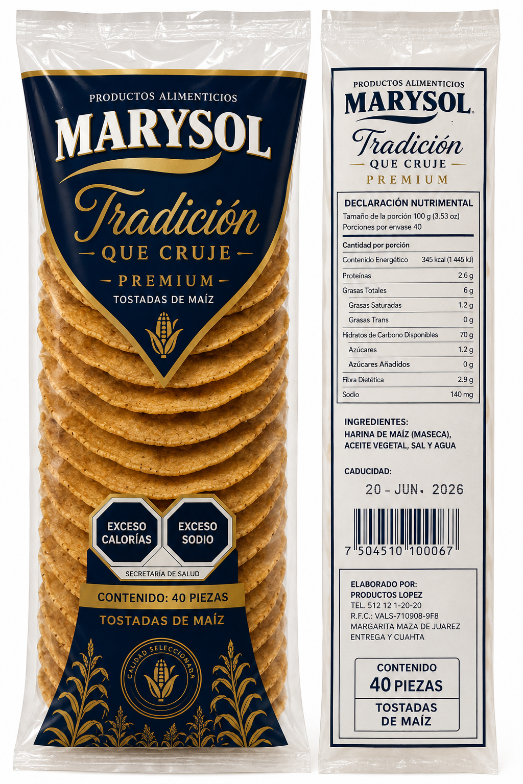 Tostadas de Maíz Premium Marysol