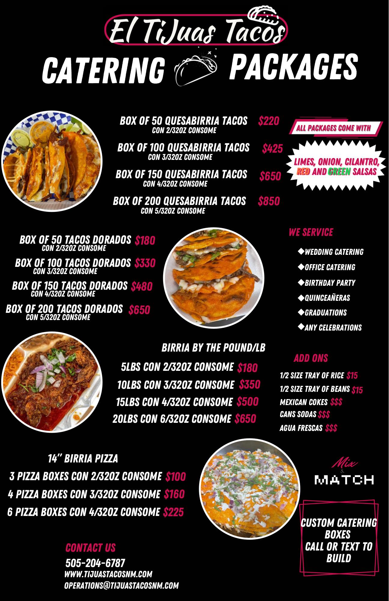 El Tijuas Tacos Catering Packages